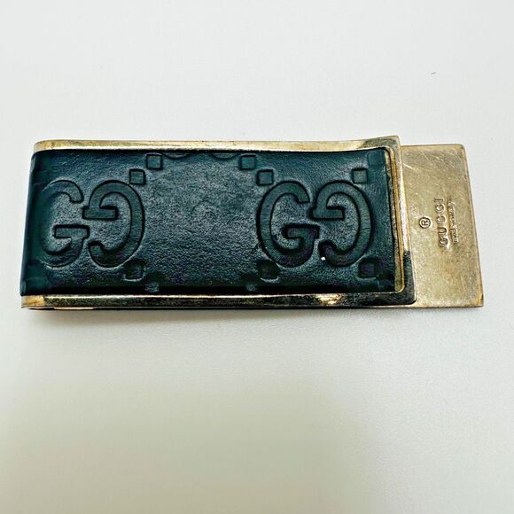 Gucci Guccissima GG Monogram Sterling Silver Money Clip Italy - Picture 1 of 6